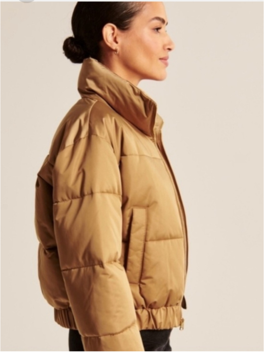 Abercrombie & Fitch Ultra Collection Mini Puffer Jacket Satin Brown Size XXL - Picture 4 of 15